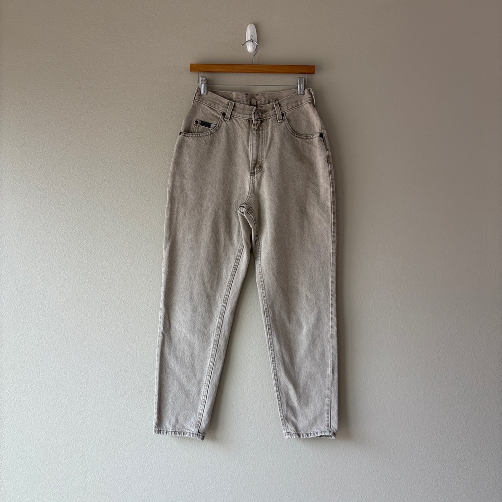 riveted lee vintage‎ 90s high rise beige denim jeans